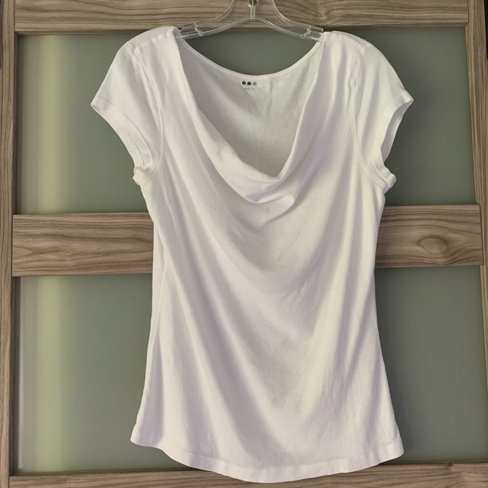 Sz L drape front Three Dots tee cotton/modal